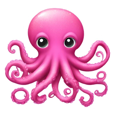Pink octopus with glitter  sticker
