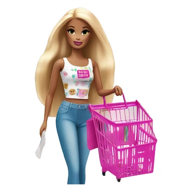 Barbie with bbl on a shopping trip sticker