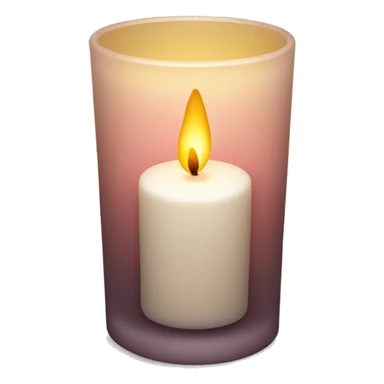 Candle in a powder-colored glass sticker