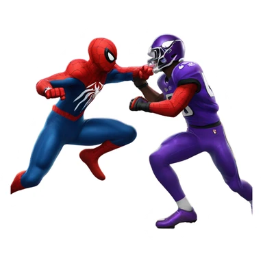 Spider-Man punching Lamar Jackson sticker