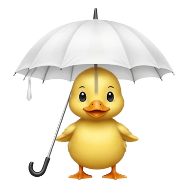 baby Duck holding white umbrella sticker