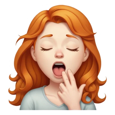 Sleepy Ginger girl trying to wake up in early morning sticker