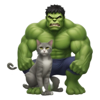 hulk with a cat sticker