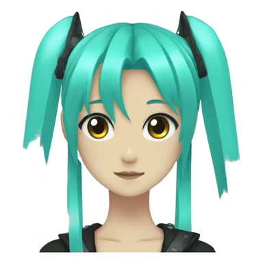 Hatsune miku but nonbinary and goth sticker