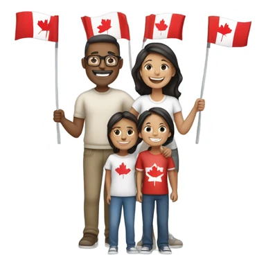 Show me a family of proud Canadians  sticker