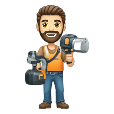 smiling-arab-bearded-man-with-baby-and-electric-drill-scowling sticker