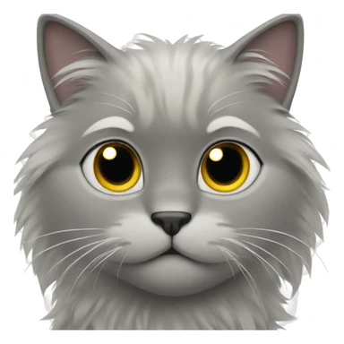 ash grey furry cat sticker