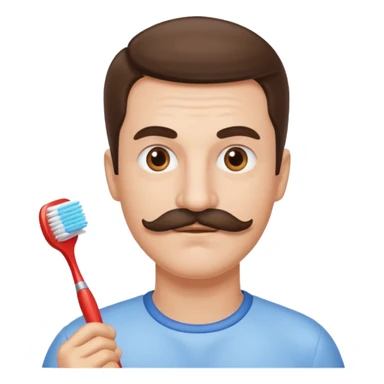 man with toothbrush moustache sticker