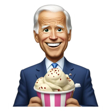 Biden with ICE cream sticker
