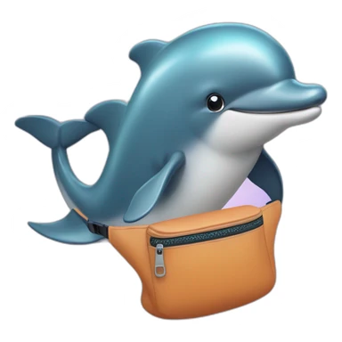 dolphin in a fanny pack sticker