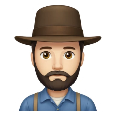 Amish man with beard and with no mustache sticker