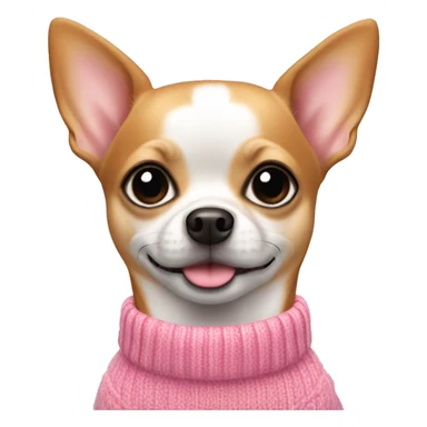 Dog chihuahua white and ginger with a pink sweater sticker