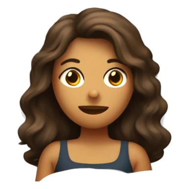 dormida en una cama, una mujer de tez trigueña con cabello liso castaño sticker