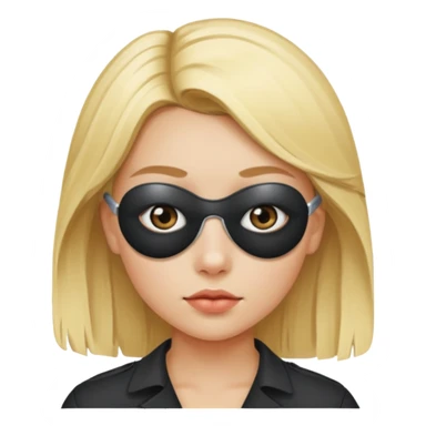 Chica rubia con parches en los ojos sticker