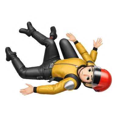 a motorcyclist lying on the ground who has just fallen sticker