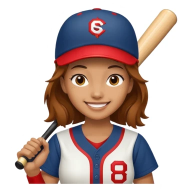 woman baseball player sticker