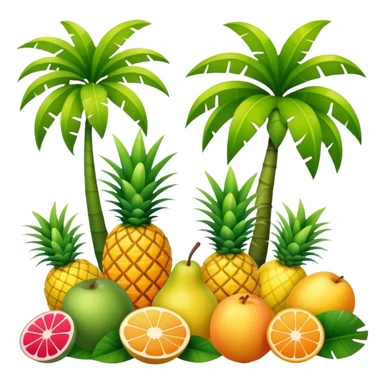 Full Tropical exotic sunny scenery fruity floral scenery  sticker
