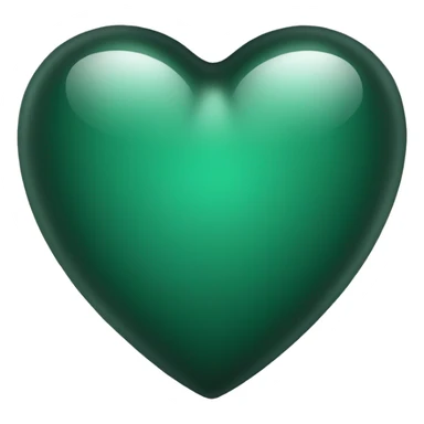 Dark green glass heart  sticker