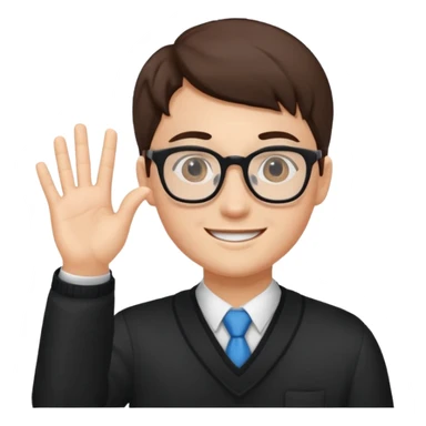 student raising hand to ask a question sticker