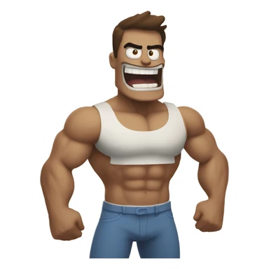 Muscle Man from regular show saying a joke sticker