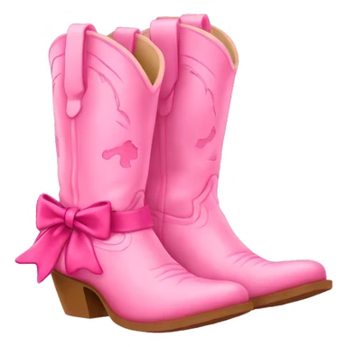 Pink Cowgirl boots with bows  sticker