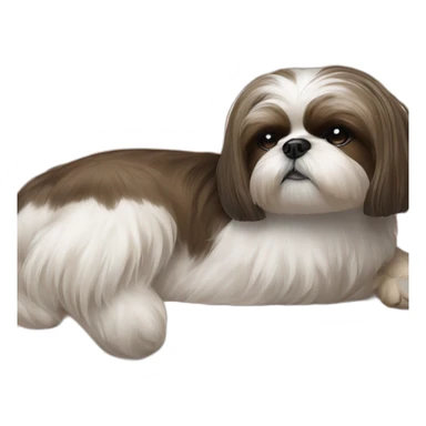 Shih tzu dog and human woman sleeping on couch sticker
