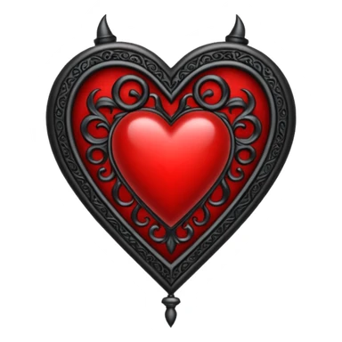 Can you make a heart with a gothic design, I want black and blood red colors . In the middle of the heart there should be the letter I sticker
