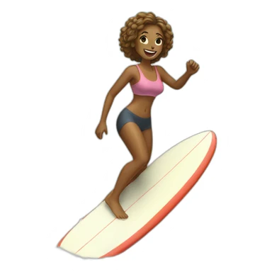 woman surfin sticker