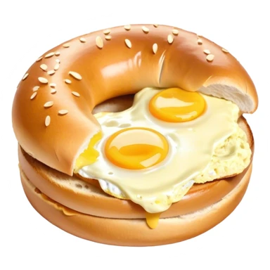 Scrambled egg on a bagel sticker