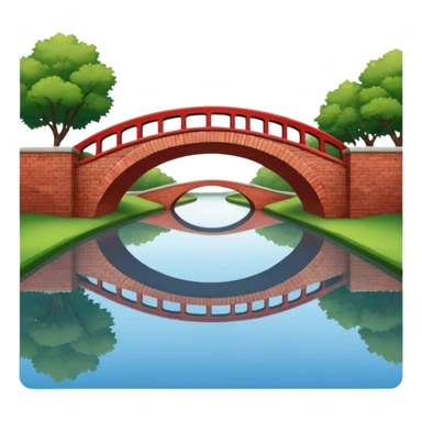 red brick bridge over canal sticker