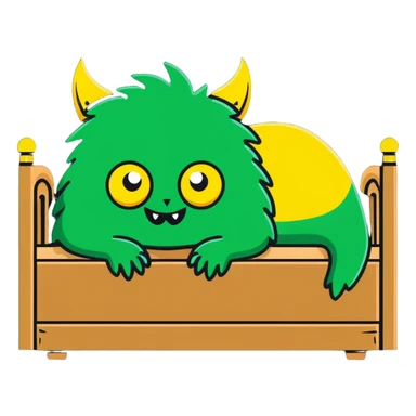 Scarey monster under a bed sticker