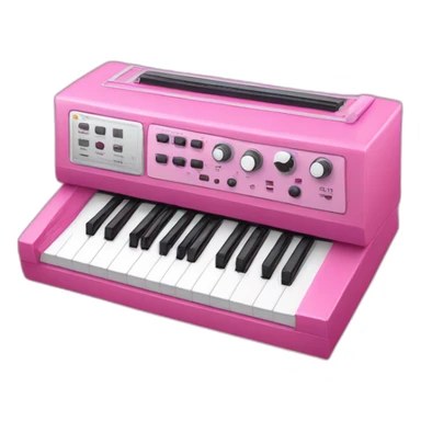 pink mini synthesizer  sticker
