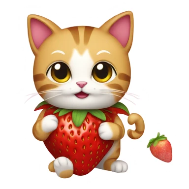 Cat wearing strawberry costume  sticker