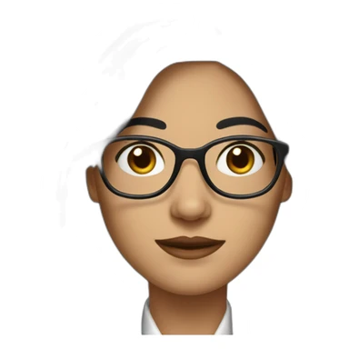 female lawyer with black long hair an glasses sticker