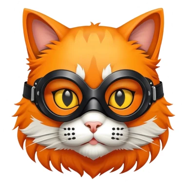 Cat with hazard mask sticker
