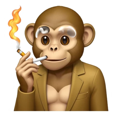 Monkey smoking a cig sticker
