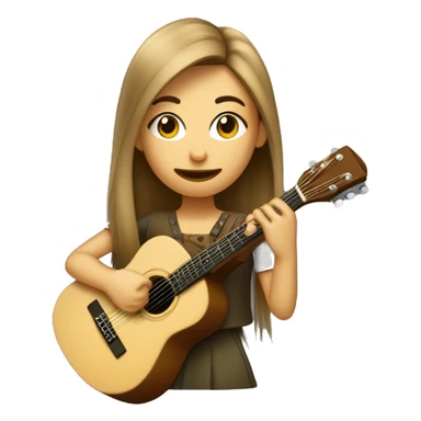 Femme au cheveux châtain lisse qui chante dans un micro et joue de la guitare  sticker