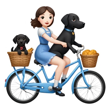 Dorothy riding bike black lab in basket sticker