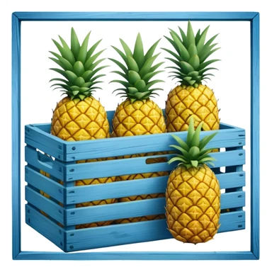 pineapples in a blue crate sticker