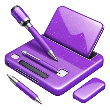 Purple Glitter office tools sticker