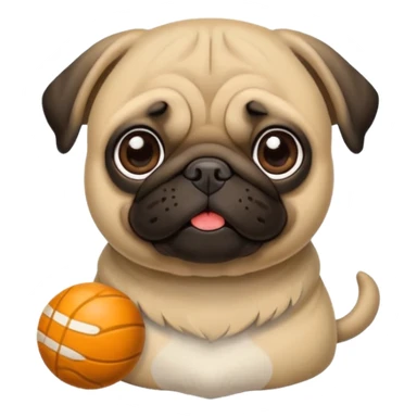 Pug fofo com pote de ração sem nada dentro sticker