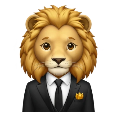 lion black tie sticker