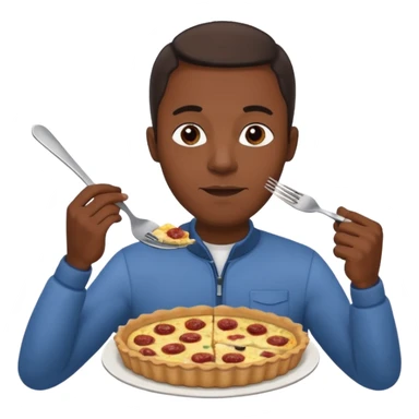 Black man eating a quiche Lorraine sticker