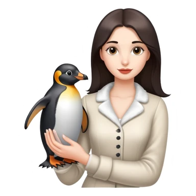 a coquette girl with penguin in her hand sticker