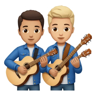 Junior H y Natanael Cano tocando la guitarra  sticker