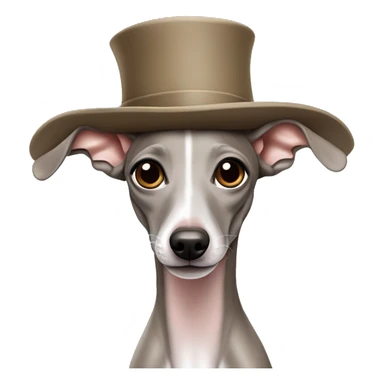 solid blue fawn italian greyhound with hat  sticker