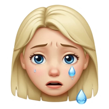  frozen distraught iOS emoji generic round crying girl sticker