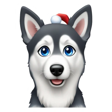 Christmas  holiday spirit Shepsky dog with blue eyes sticker