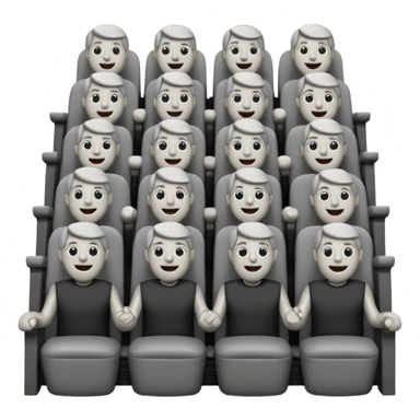 theater chorus seats filled with stone revelers sticker