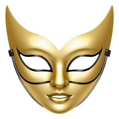 A sleek masquerade mask emoji made of polished silver chrome, smooth sensual curves, reflective metallic surface, mysterious sexy luxury vibe, minimal iOS emoji style, centered, clean white background sticker